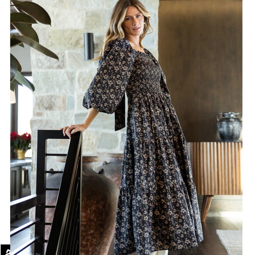 ~Emery floral midi dress